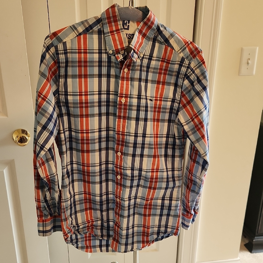 Vineyard Vines Red and Blue Casual Button Down Shirt
